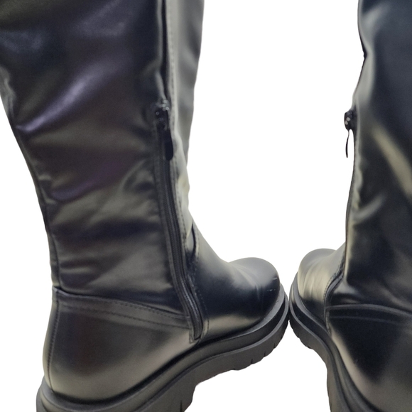 Truffle Collection Women's Chunky Sole Platform Zip Up Knee High Boots - 39 - Picture 6 of 8